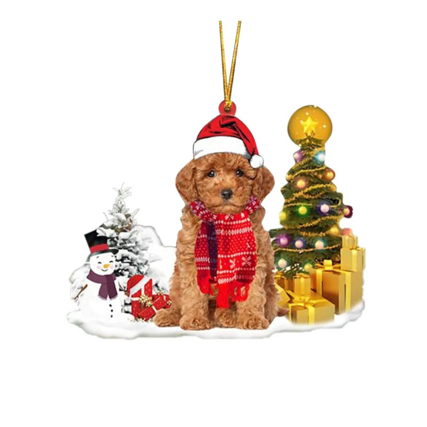 Christmas Family Puppies Decorate Trees With Lights