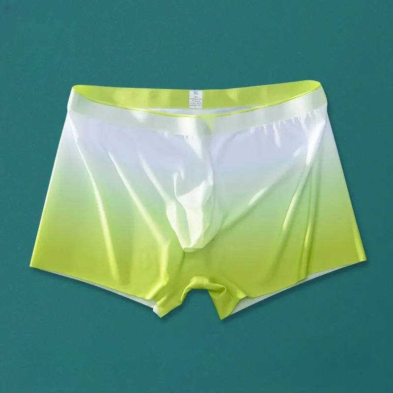 Ice Silk Men's Breathable Full Seamless Boxer Brief Pant underwear