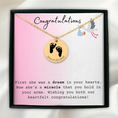 Custom Actual Feet Print Necklace