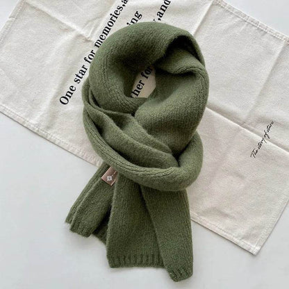 Women's Sweet Version Fleece Solid Scarf Autumn And Winter