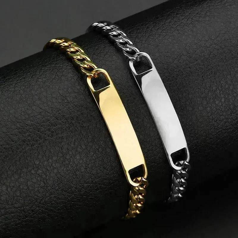 DIY Laser Engraved Stainless Steel Couple Bracelet Bracelet Jewelry