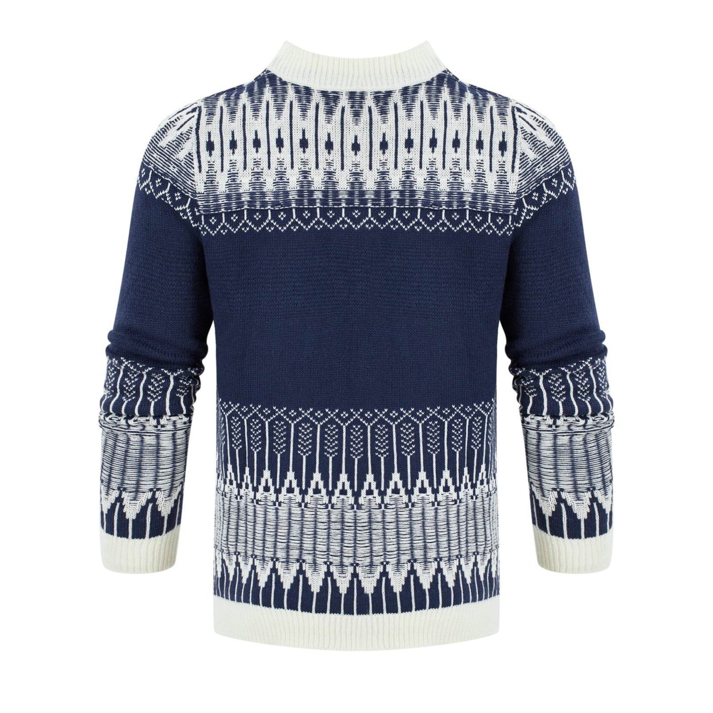 Men's Crewneck Pullover Sweater Unisex Fair Isle Long Sleeve Knitted Sweater