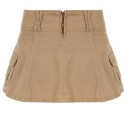 Solid White Black Denim Fashion Mini Skirt