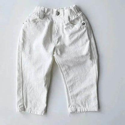 Children's Neutral New Simple Fashion Easy To Match Elastic Waist Casual Denim Trousers for kids