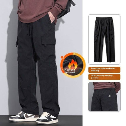 Pants Trousers Men – High Waist Cotton Trousers with Fleece