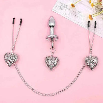 Love Chain Sex Toys Bell For Women Nipple Clamp Anal Plug