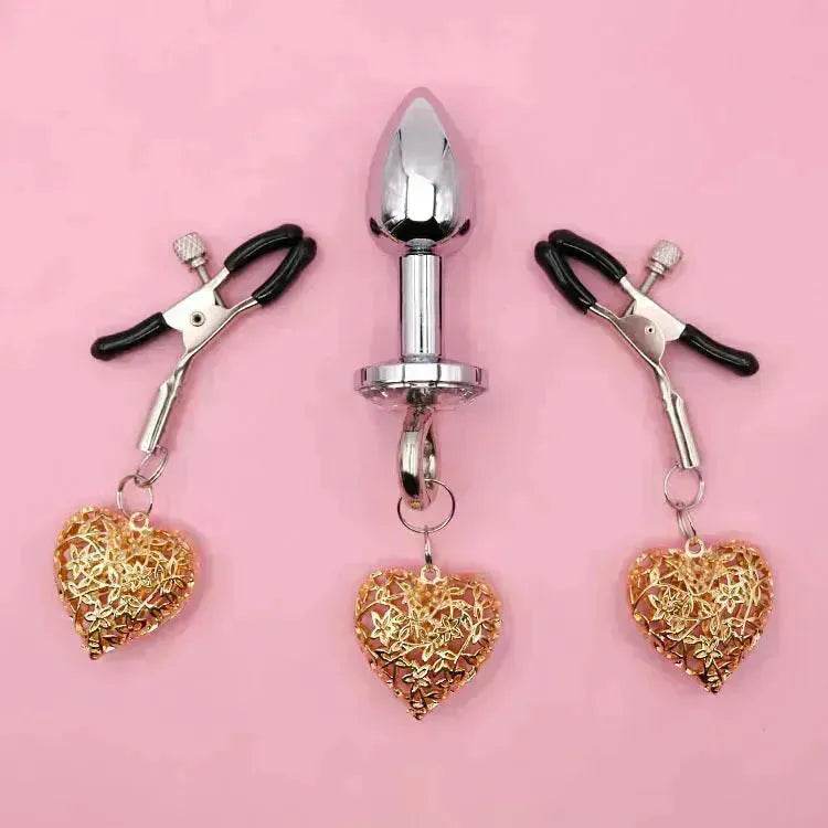 Love Chain Sex Toys Bell For Women Nipple Clamp Anal Plug
