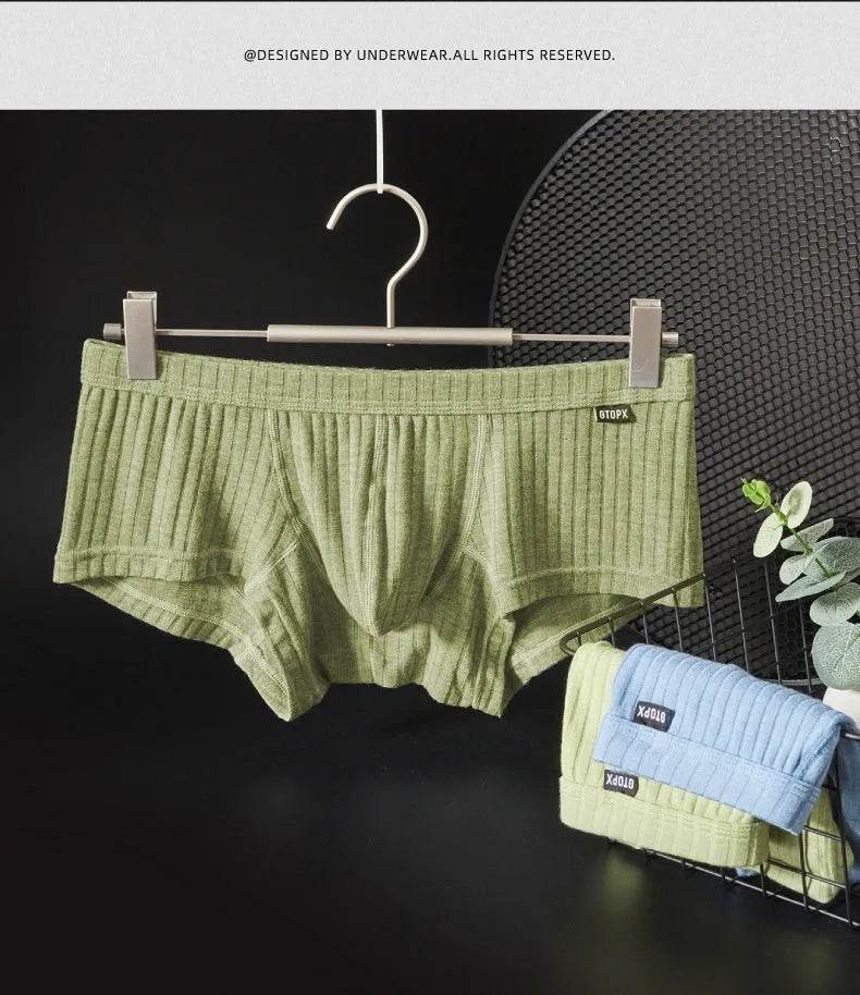 Otopx Men's Low Waist Boxer Briefs with Pouch Breathable Underwear