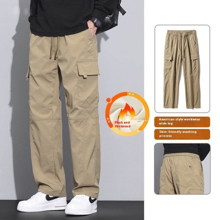 Pants Trousers Men – High Waist Cotton Trousers with Fleece