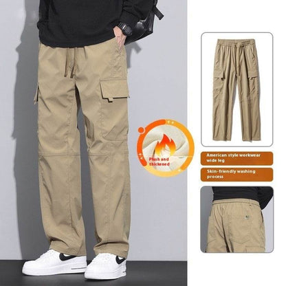 Pants Trousers Men – High Waist Cotton Trousers with Fleece