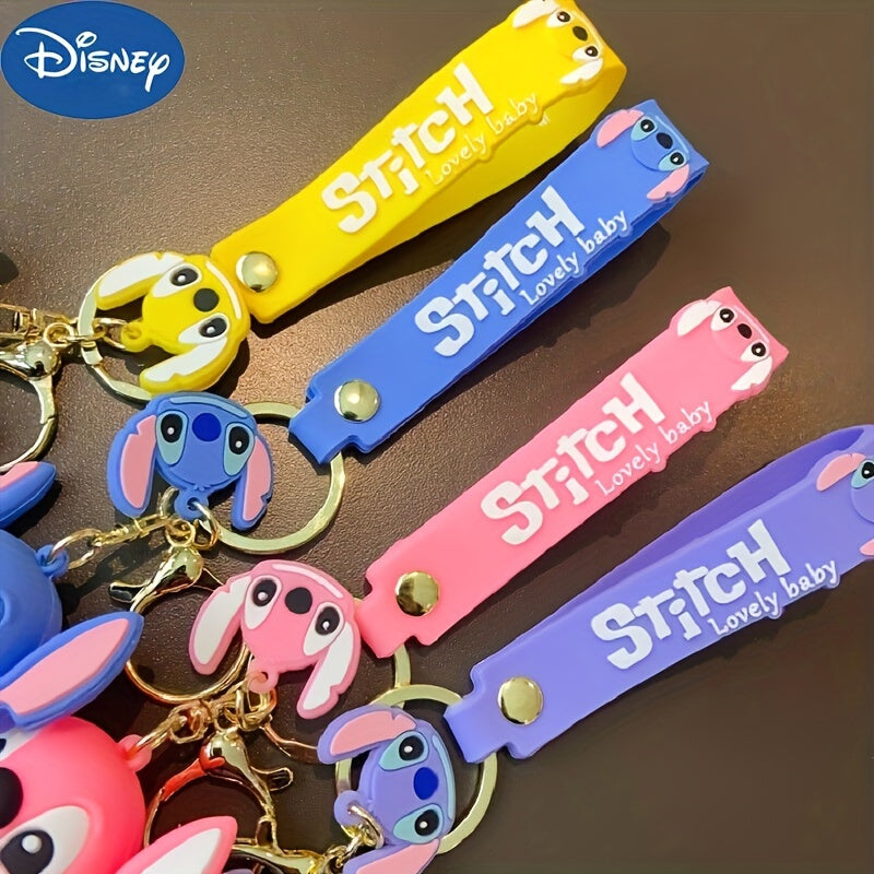 1pc Disney Lilo & Stitch Keychain, 3D Cartoon Character Charm, Ideal For Backpack, Car Keys Bag Charms, Birthday Party Favors