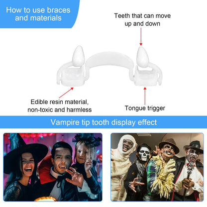 Retractable Vampire Fangs Party Dance Fangs Spoof Teeth Halloween Costume