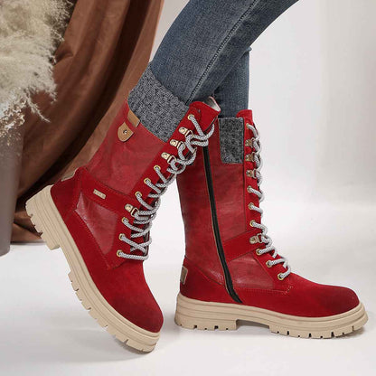 Women's Casual Mid-Calf Boots – Low Heel PU Leather Fashion Footwear