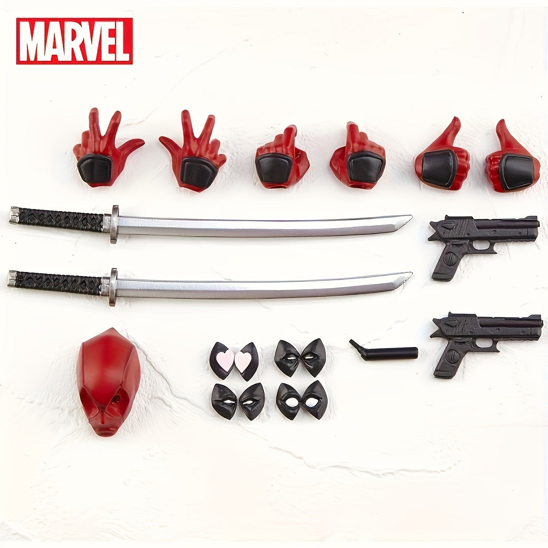 Disney Marvel Deadpool Action Figure - Articulated Joints & Face-Changing Feature, Pvc Collectible For Ages 14+ By Ume