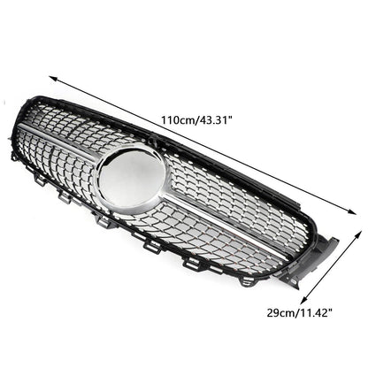 Diamond Silver Edge Front Grille For 2016 To 2019 Mercedes-Benz W213 E300 E400