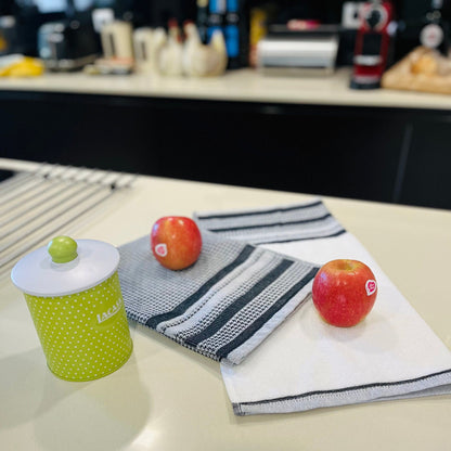 Houndstooth Flat Terry Jacquard Tea Towels-Set/ 2