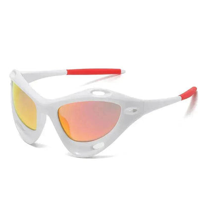 Fashion Large Frame Cat Eye Personality Hollow Out Cycling Sunglasses for Men