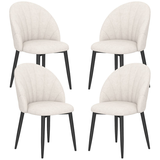 Skylar Chaises de salle à manger modernes, lot de 4 - Blanc crème
