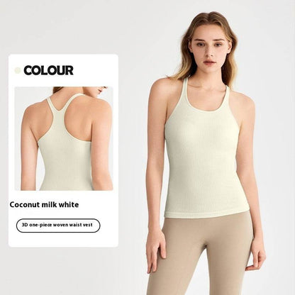 yoga clothes sleeveless Vest With Chest Pad Workout Top