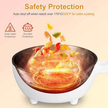 Electric Hot Pot Non-Stick Frying Pan Portable Rapid Noodles Cooker Electric Skillet