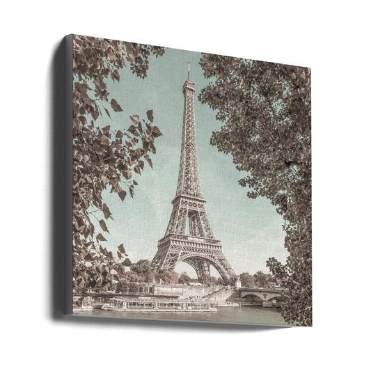 Décoration murale PARIS Tour Eiffel & Seine | style urbain vintage