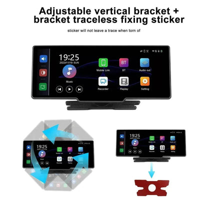 Car Smart Player HD PND 10 26-inch DVR With Rear View Three-way Camera Car play Android Auto reversing  Wide angle 1920x1080 HD Car Camera