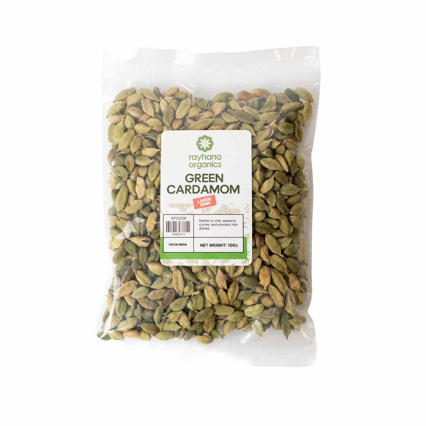 Green Cardamom Pods 8MM – Premium Whole Spices