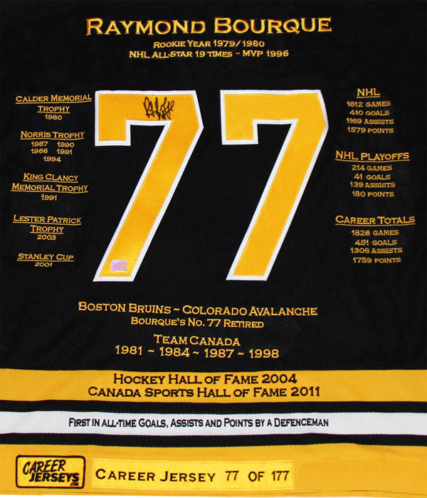 Raymond Bourque Boston Bruins Career Jersey #1 of 177