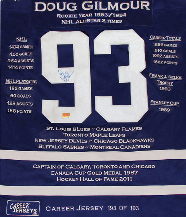Doug Gilmour Career Jersey #193 of 193