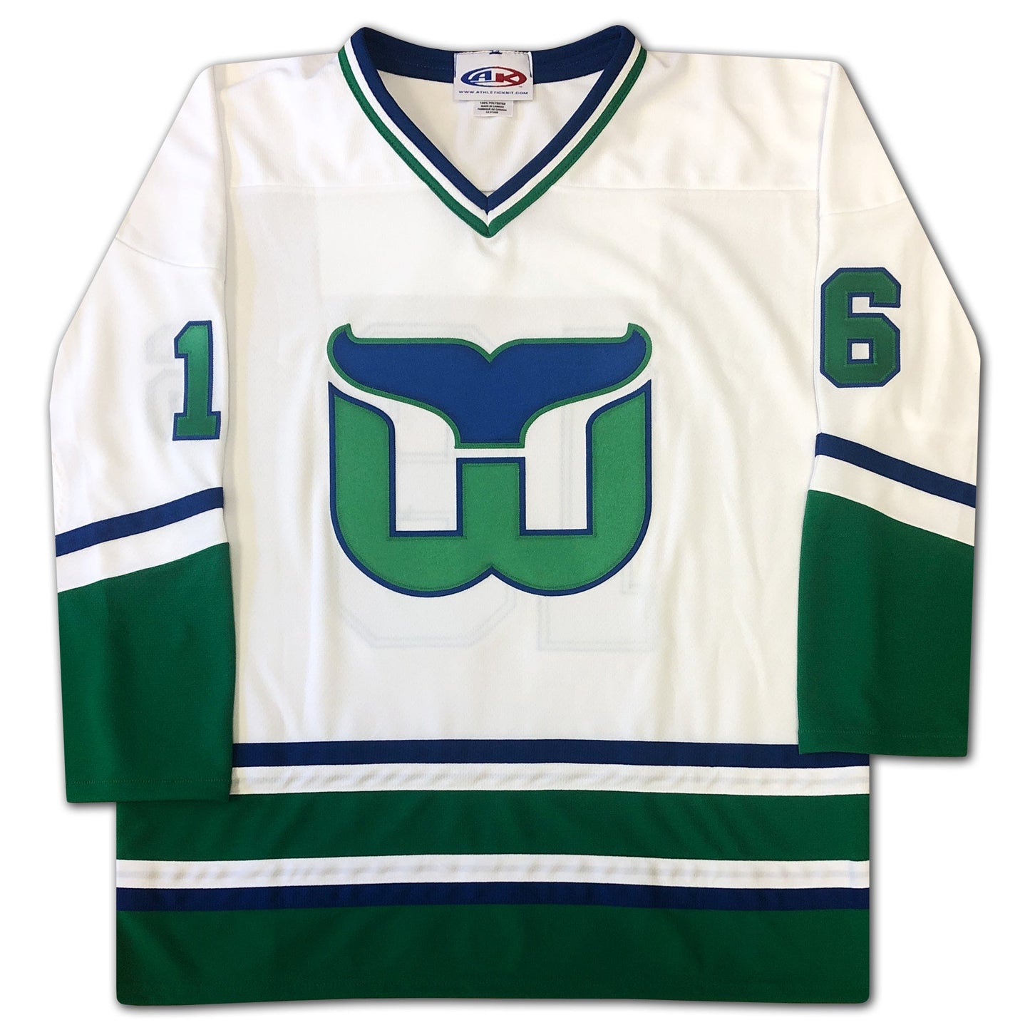 BOBBY HULL CAREER JERSEY SIGNED HARTFORD WHALERS WHITE LTD ED /16