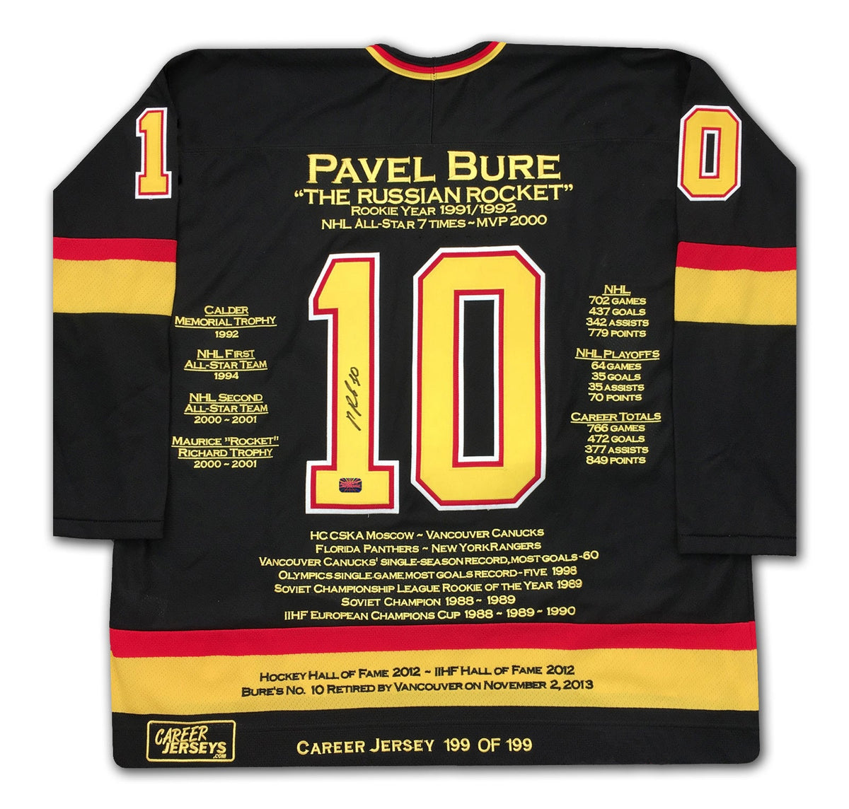 Pavel Bure Career Jersey #199 of 199
