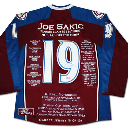 Joe Sakic Career Jersey #19 of 199
