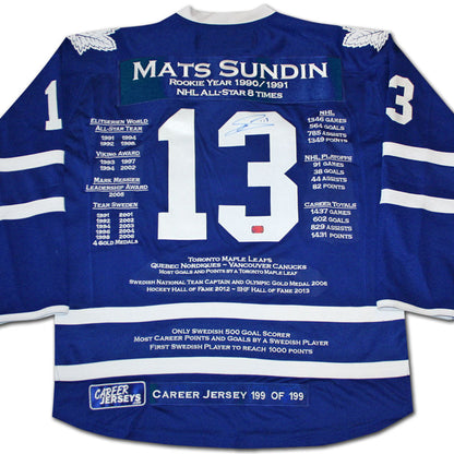 Mats Sundin Toronto Maple Leafs Career Jersey #199 of 199