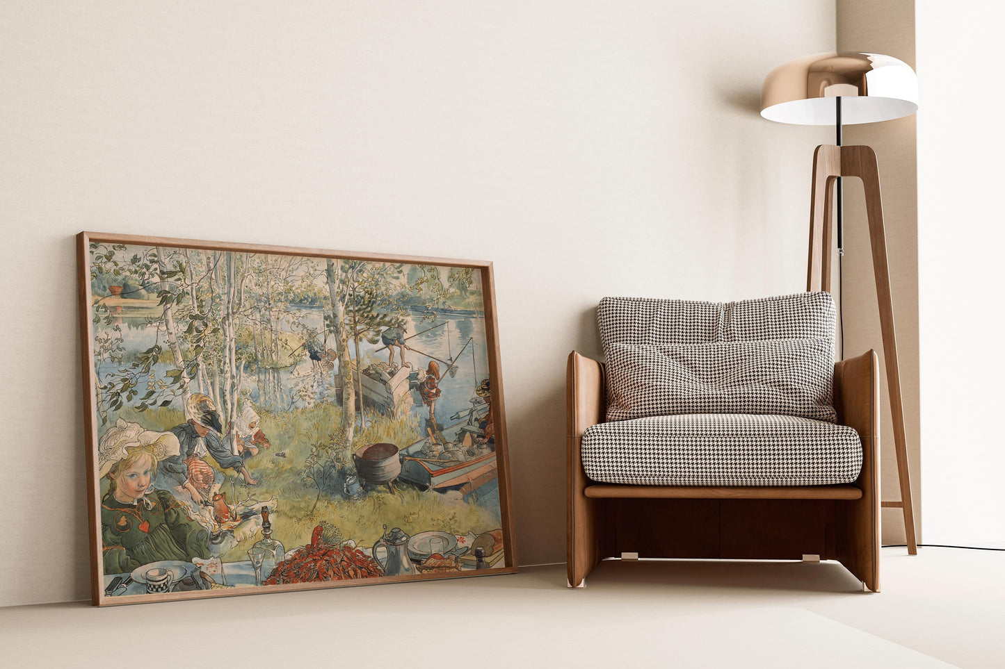 Carl Larsson "Crayfishing" Giclee Print: Enchanting Childhood Illustration