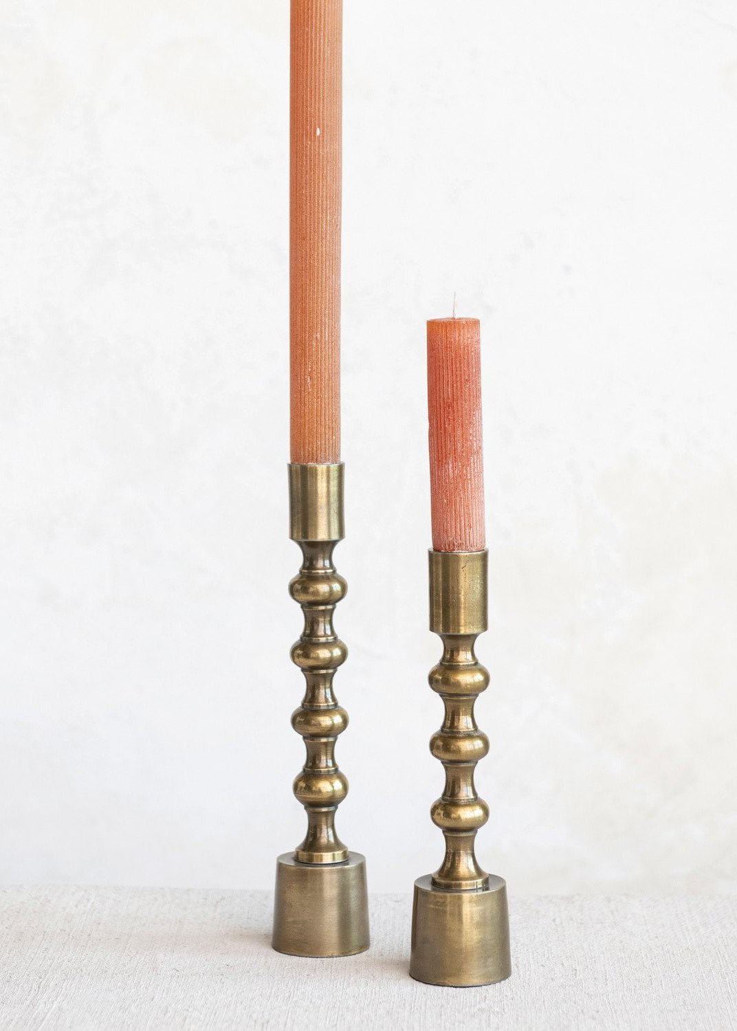 Cast Aluminum Taper Candlestick – Antique Gold, Set of 2