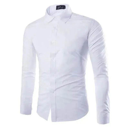 Casual Polo Collar Ironing Free Long Sleeves Shirt For Men