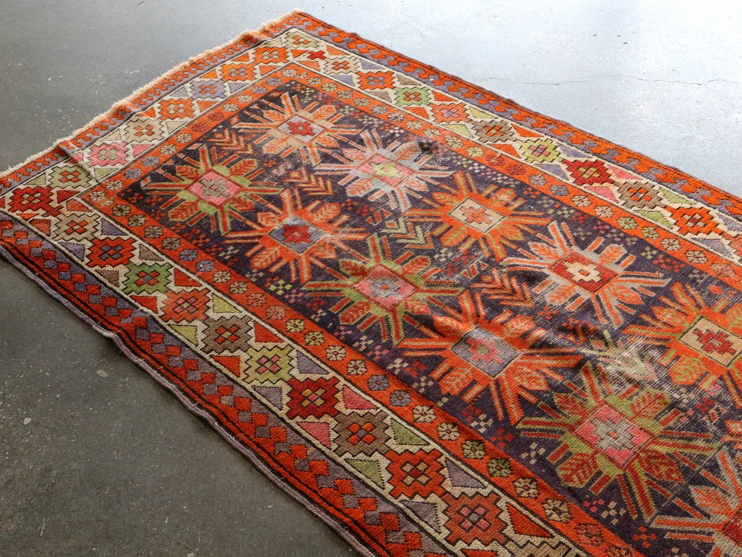 Caucasian Kazak Runner Rug | 3' 11" x 8' 10"