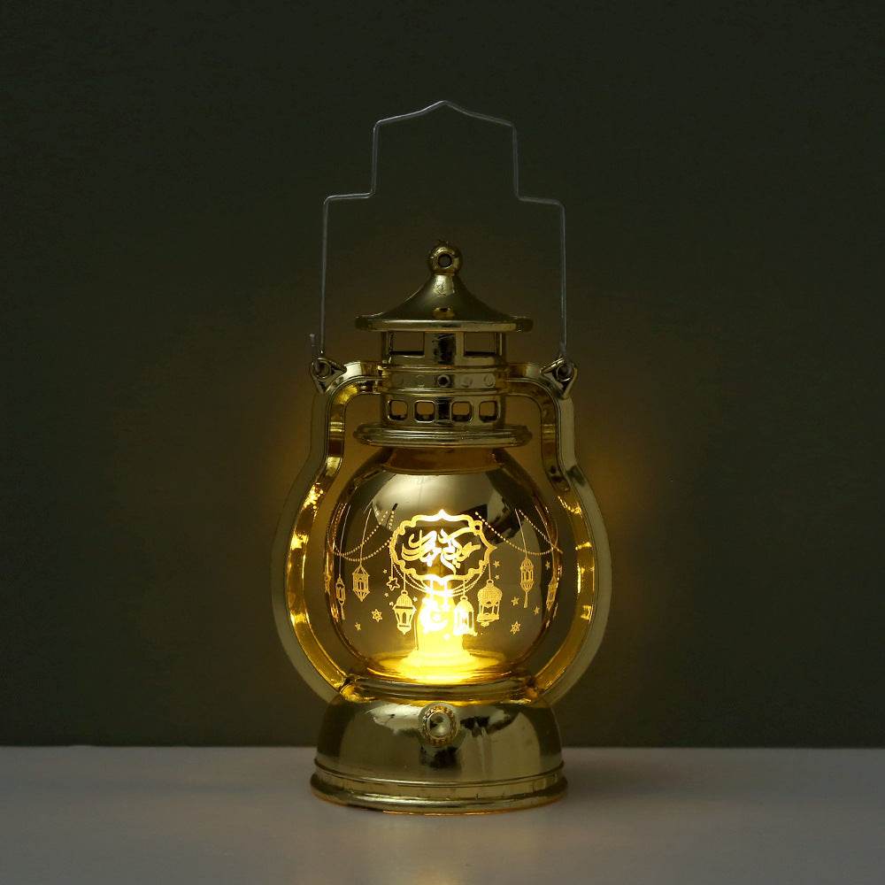 Ramadan Aïd Moubarak Lanterne LED Décoration de fête Cadeaux pour enfants Lanterne sculptée au laser du Moyen-Orient