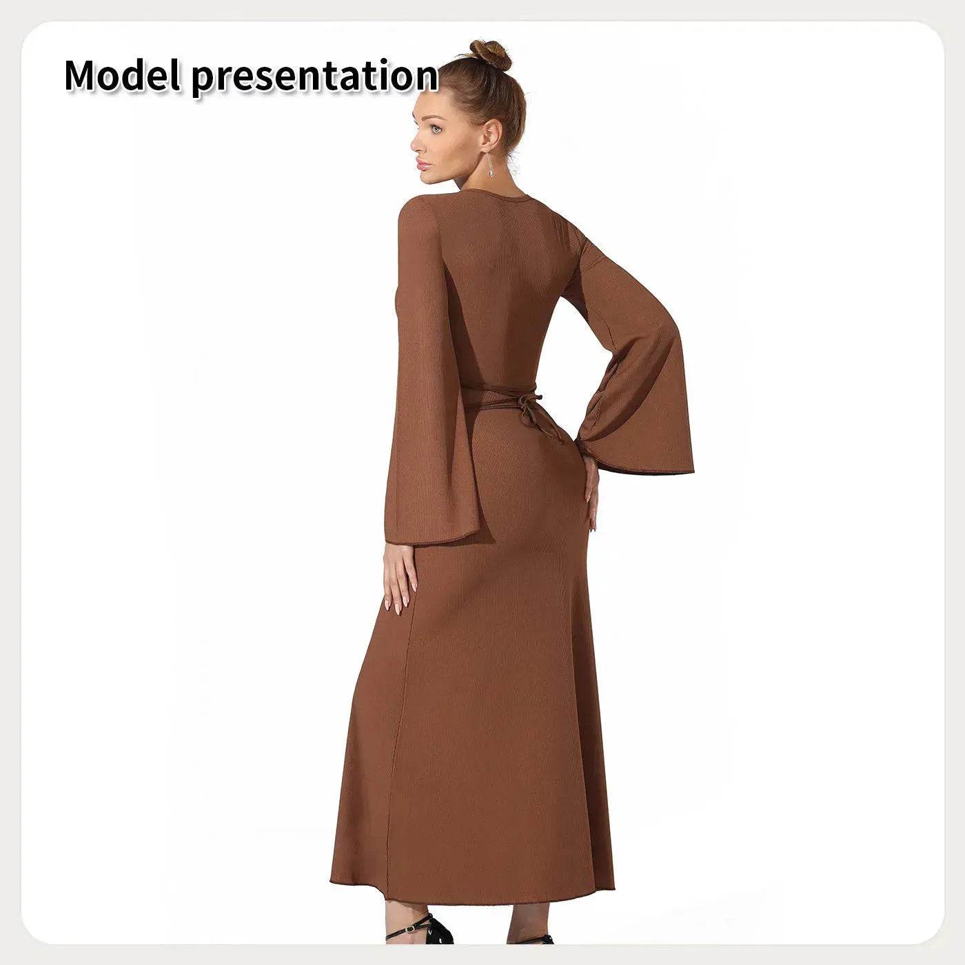 Women's Fashion Simple Plain Long Dress