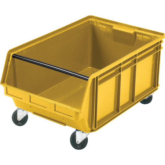 Bac de rangement géant mobile empilable, 30,16 cm H x 46,67 cm l x 73,66 cm P, capacité de 68 kg, jaune