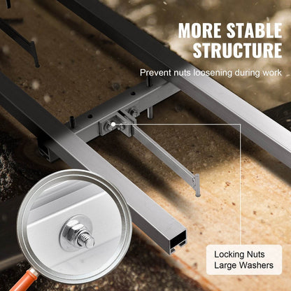 Rail Mill Guide System, 9 Ft Milling Guide, 4 Crossbar Kits Chainsaw Mill Rail Guide, Aluminum Adjustable Saw Mill Rail System Work With Chainsaw Mills For Builders And Woodworkers
