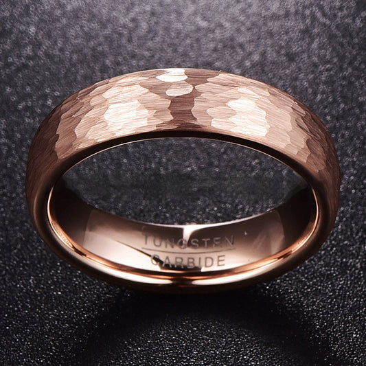 Bague large en or rose sculptée pour homme