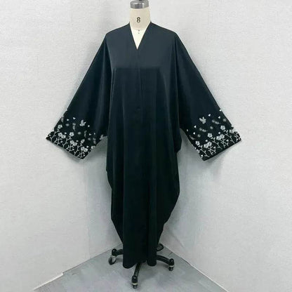 Luxury Dubai Abaya Dress Turkey Abaya Kimono Middle East Dubai Women's Embroidered  Loose Cardigan Gown