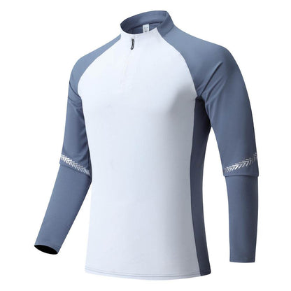 Mock Neck Half Zip  Workout top for Men Long Sleeve exercise top