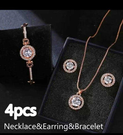 Diamond Luxury Bracelet Watch Set Ladies