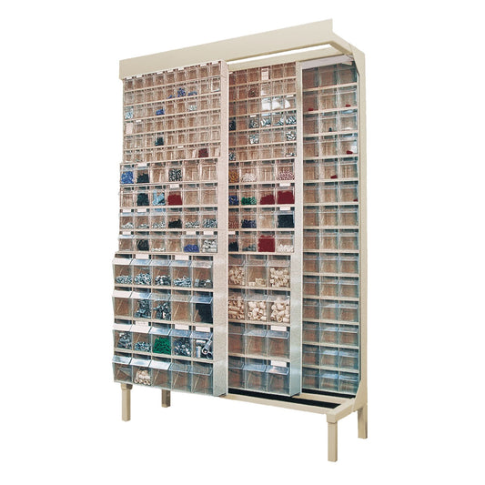 Free-Standing Tip-Out Bins Slider System, 48" W x 18" D x 77" H, 180 Drawers