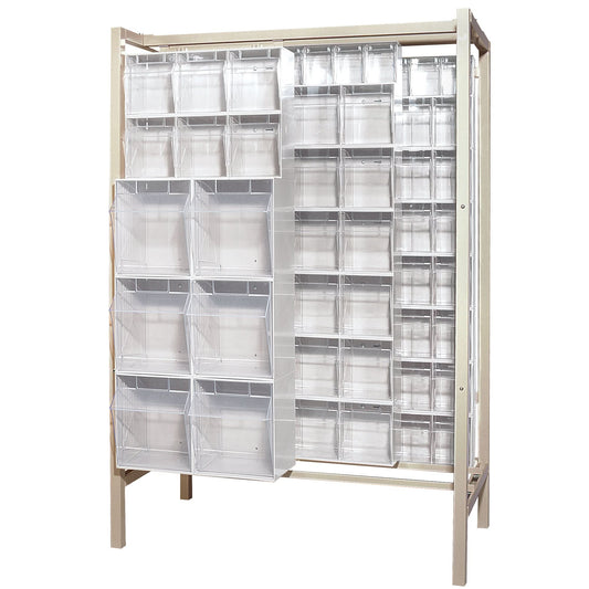 Free-Standing Tip-Out Bins Slider System, 51-1/4" W x 26" D x 77" H, 101 Drawers