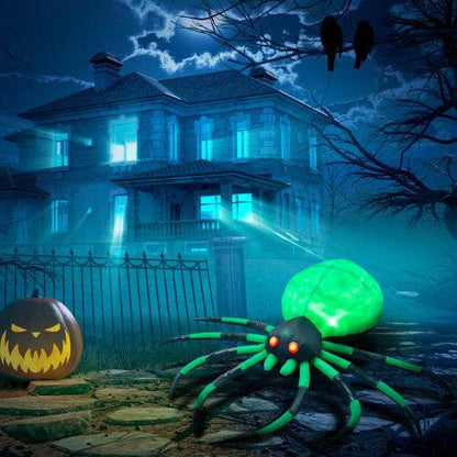 HOMCOM 6 Halloween Inflatable Outdoor Decoration Spider, Blow Up LED Yard Decor For Garden, Lawn, Party, Holiday, Waterproof