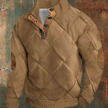 Half Button Up Sweater – Loose Fit Polyester Pullover for All Sizes