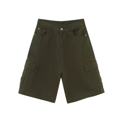 Men's Baggy Dad Shorts Jeans Denim Summer New Straight Wide-leg Workwear Denim Shorts  for Men Loose Leisure All-matching Shorts